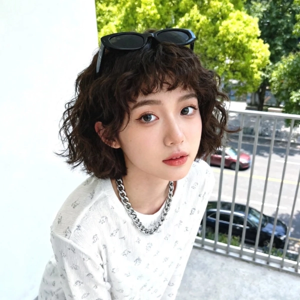 圓臉造型推薦 3：法式燙